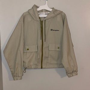 NWOT! Women’s champion short and windbreaker set. Sage green & white. Both small